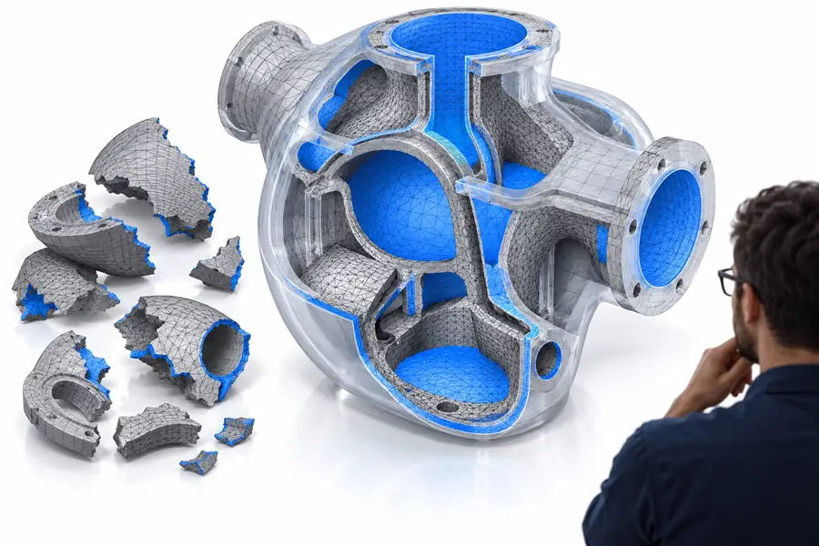 STL model showing damaged or incomplete mesh geometry